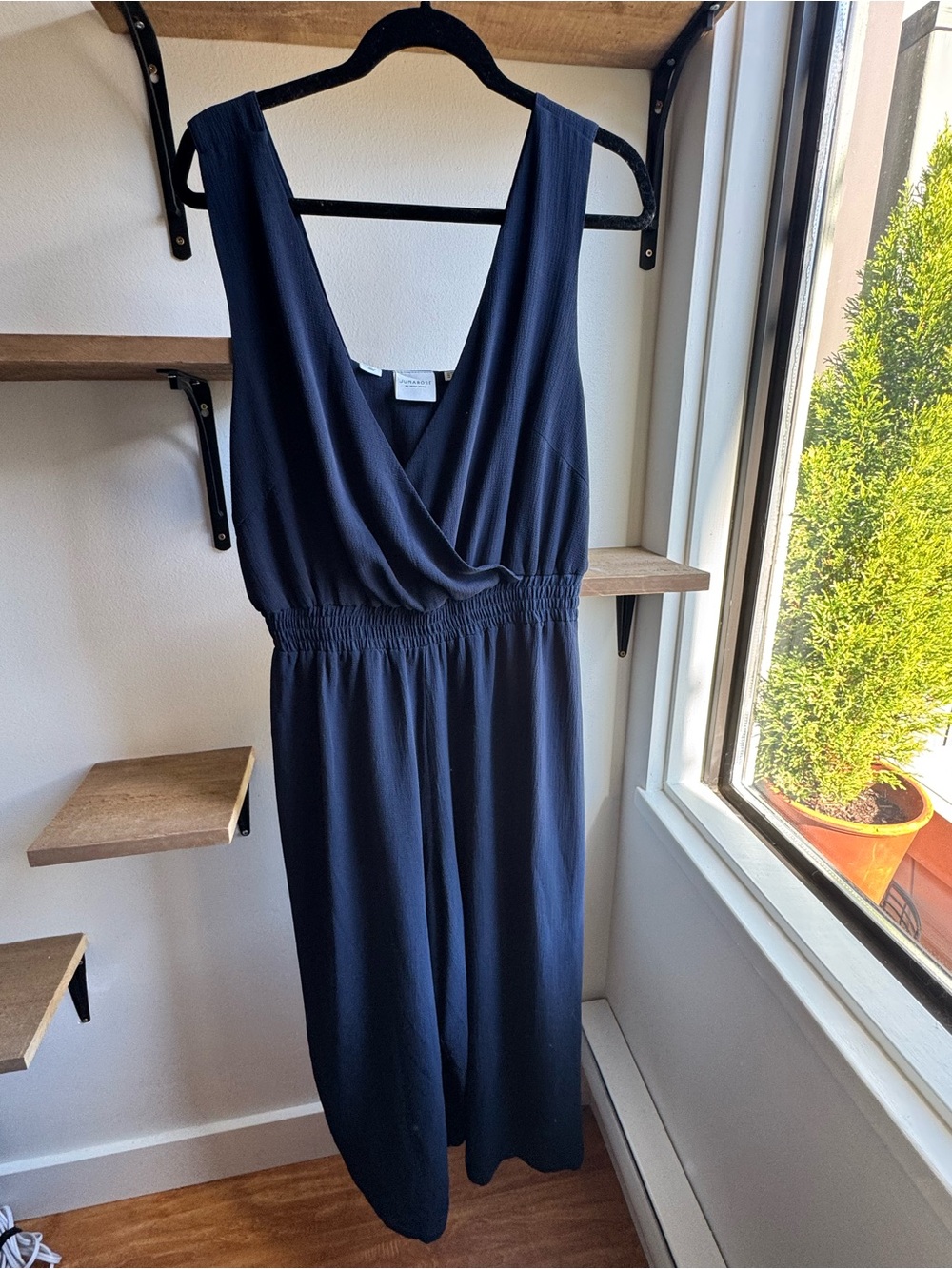 Junarose Navy V-Neck Wrap Maxi Dress